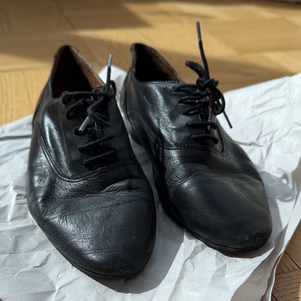 Cosmoparis Black Leather slip on shoes